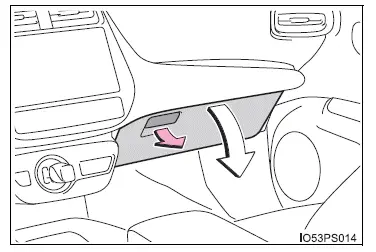 Toyota Prius: Utilisation des dispositifs de rangement