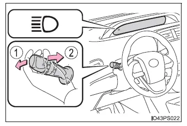 Toyota Prius: Utilisation des éclairages et des essuie-glacesUtilisation des éclairages et des essuie-glaces