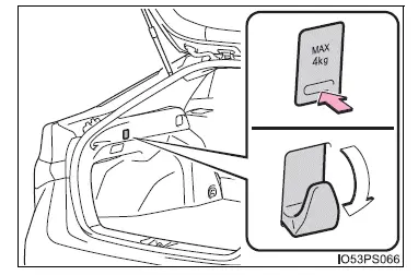 Toyota Prius: Utilisation des dispositifs de rangement